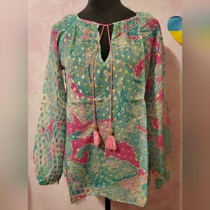 Lilly Pulitzer Pink and Gold Patterned Top